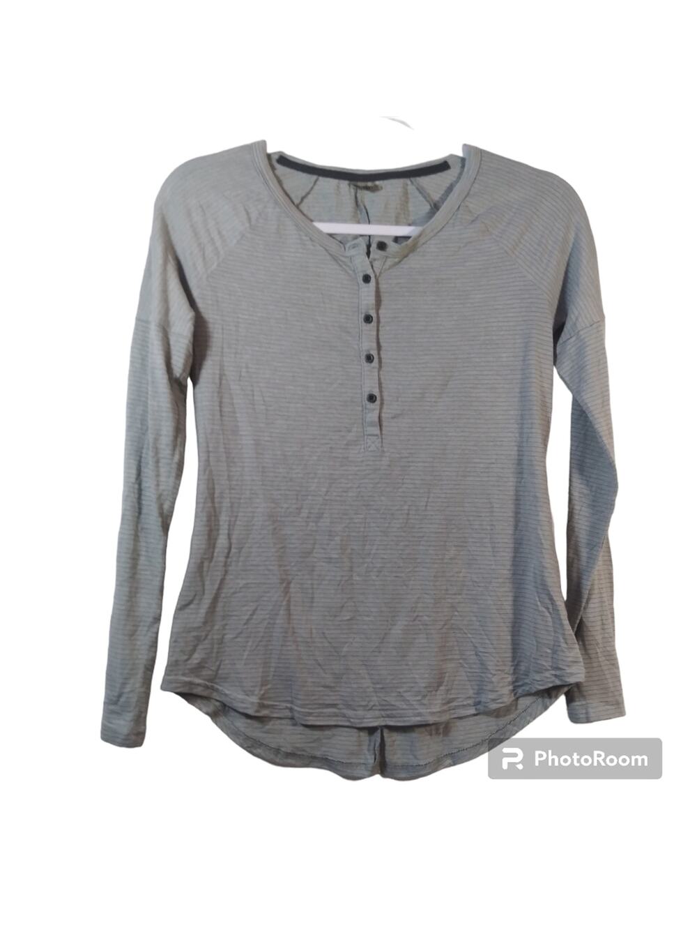Marmot Gray Stripe Outdoor Activewear Long Sleeve Top Size Small